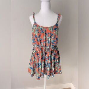 Free People Baby‎ Doll Tank Small Medium Flowy Orange Adjustable Festival Boho